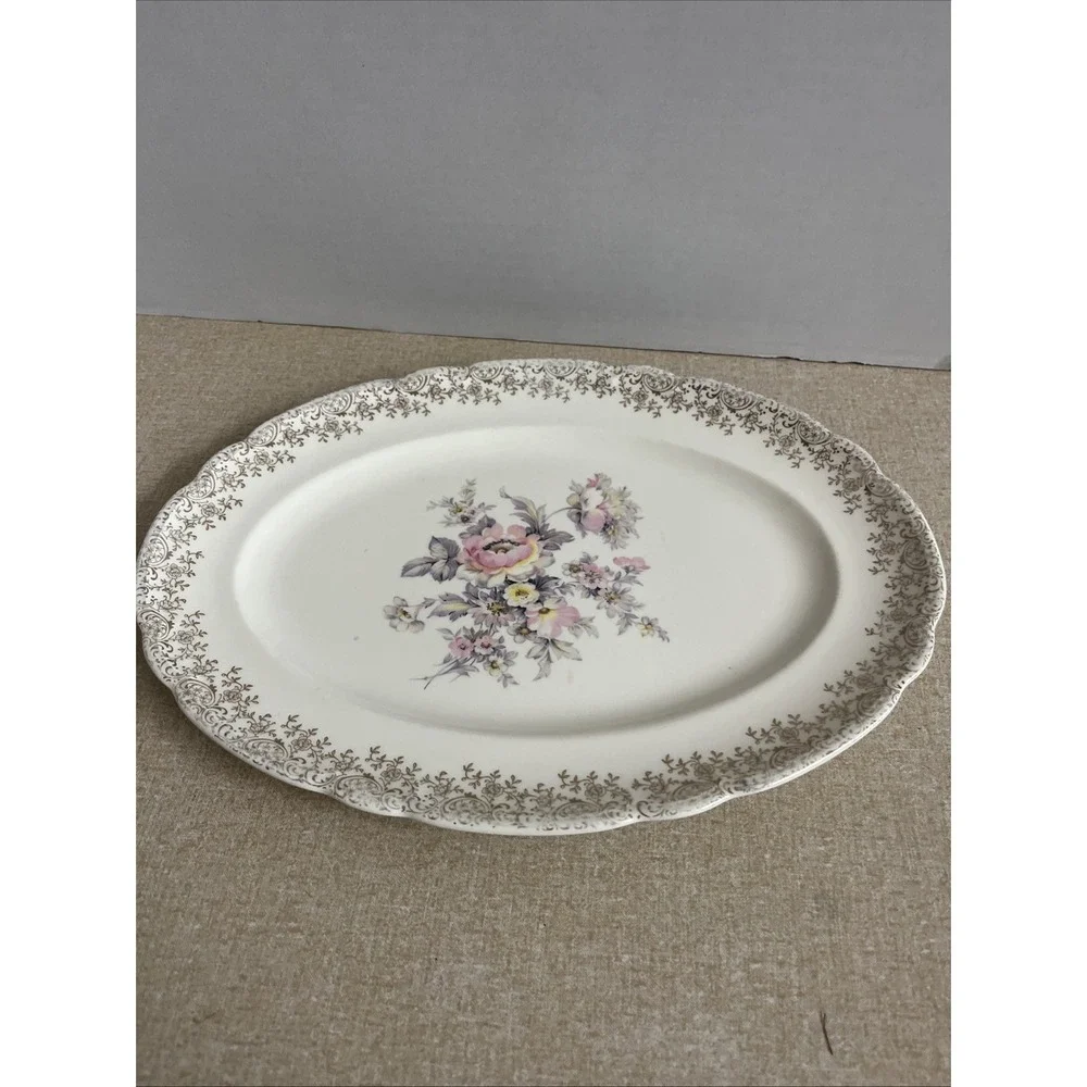 Vintage French Saxon China Platter 13.5